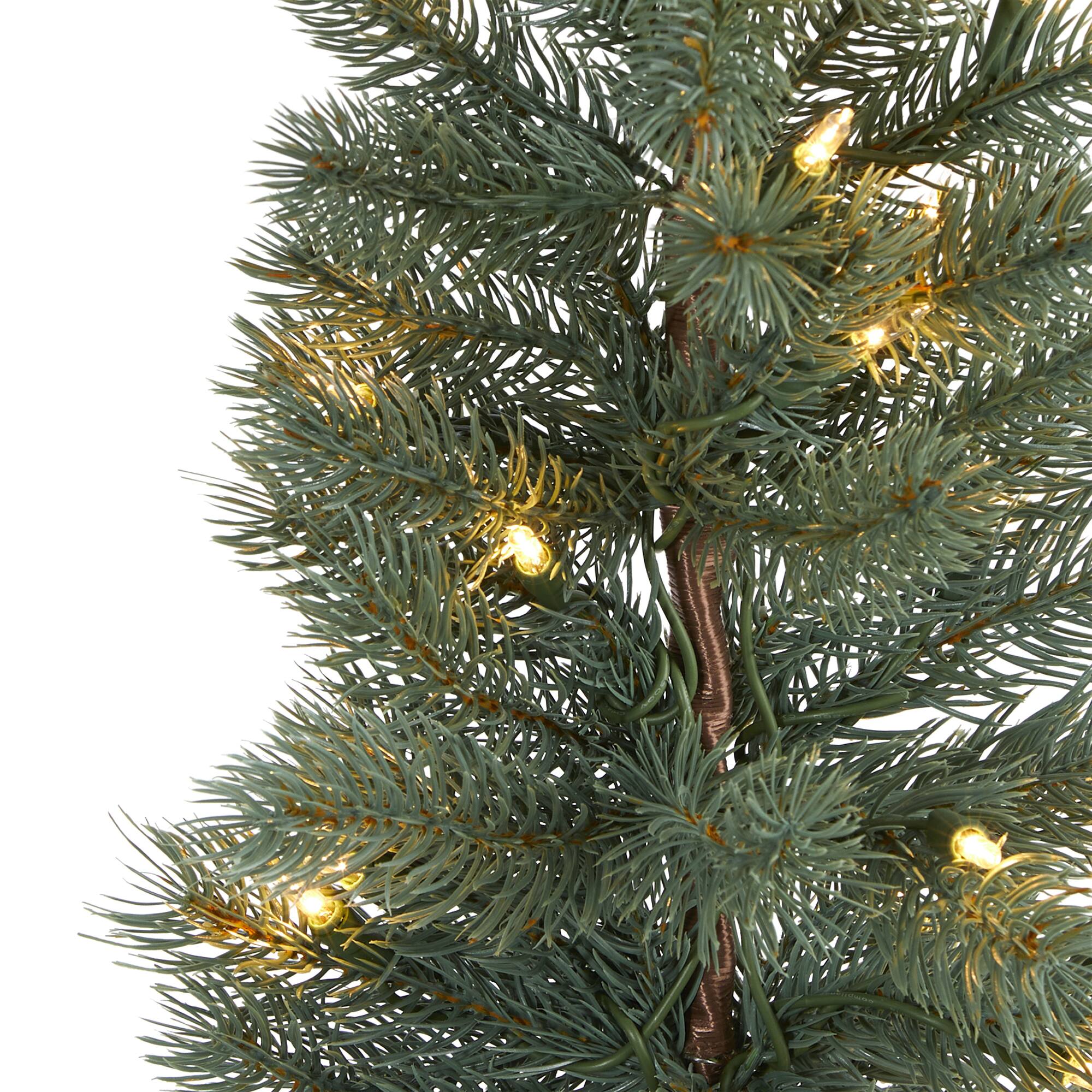 4ft. Pre-Lit Green Pine Artificial Christmas Tree, Warm White Lights